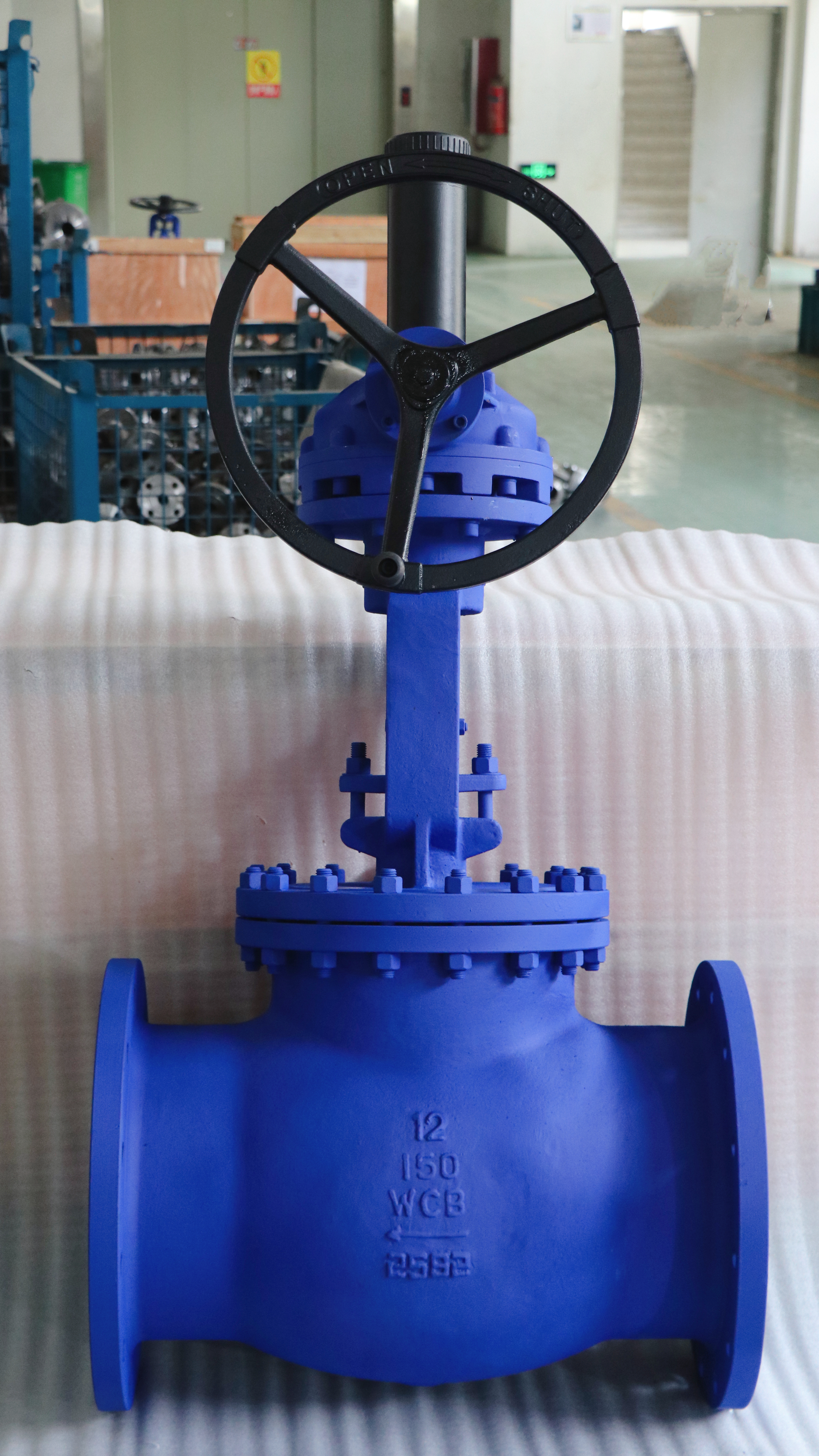 Industrial globe valve used in a high-pressure steam facility